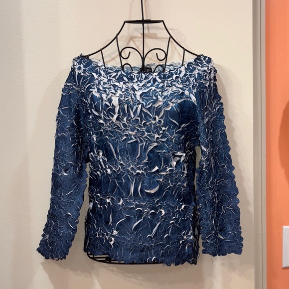 origami magic scarf Tops - Origami Magic Scarf One Size Fits All Elegant Dark Blue & White FREE SHIPPING